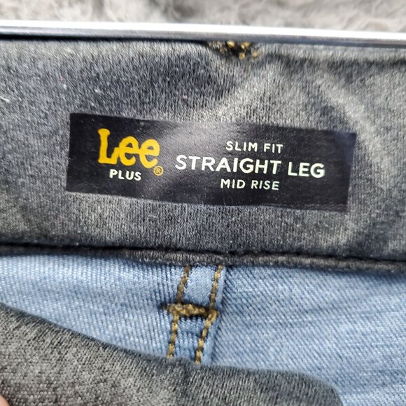 Lee Jeans Womens 20W Blue Slim Fit Straight Leg Mid Rise Plus Size Stretch Denim - Picture 2 of 12